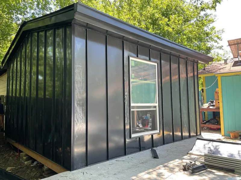 Black standing seam metal wall panels for Metal Roof Installation in Windsor